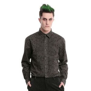 DC Comics The Joker Woven Tuxedo Button-Up Long Sleeve Shirt Men's Gray Size M